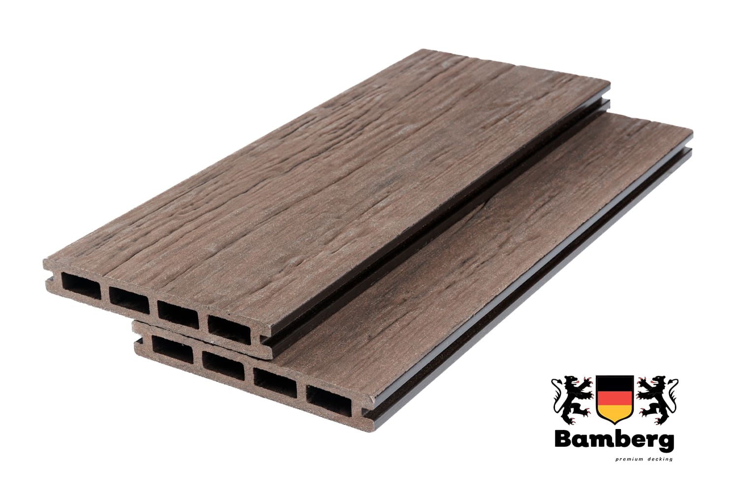 Террасная доска Bamberg Square Fossiled, Brazilian Walnut (Окаменелое дерево) — Black Deck