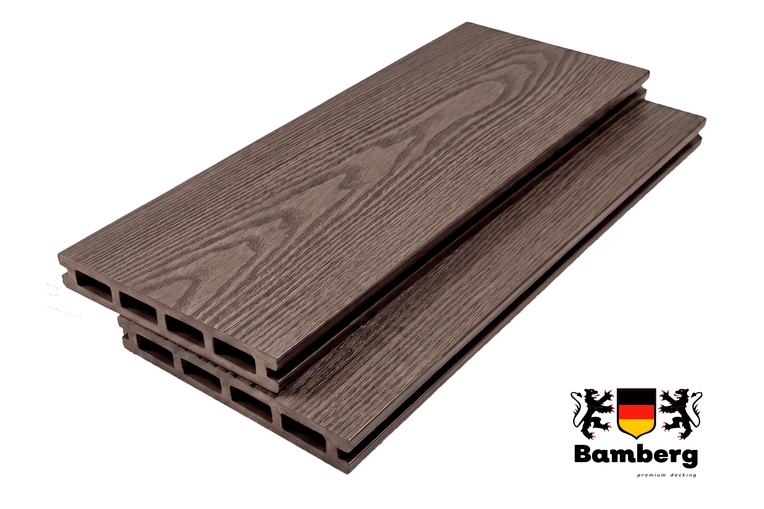 Террасная доска ДПК Бамберг пустотелая, 3D Натур (Natural), Орех (Walnut)
