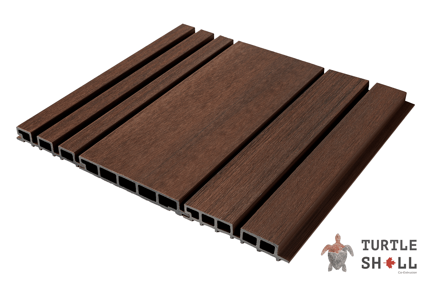 Реечная панель ДПК Turtle Shell Double Lines, Australian Palisander 