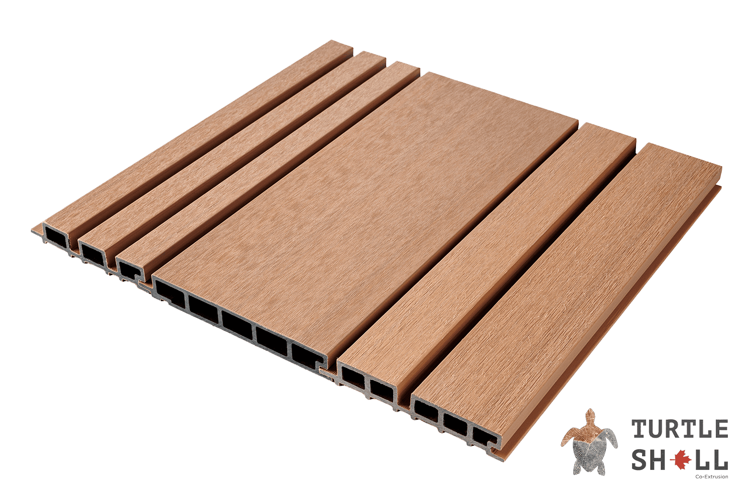 Реечная панель ДПК Turtle Shell Double Lines, Siberian Pine 